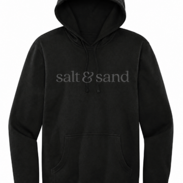 Black Pullover Hoodie with Salt & Sand Text