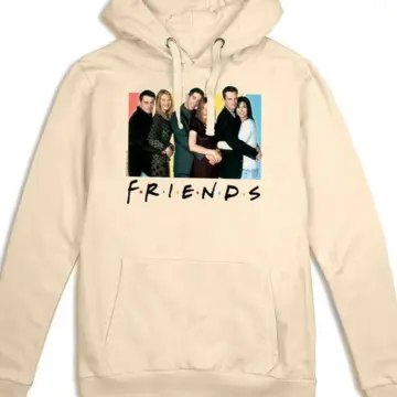 Cream Relaxed Pullover Hoodie with Friends TV Show Graphic