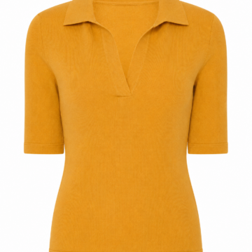 Mustard Yellow Slim Fit Polo Top