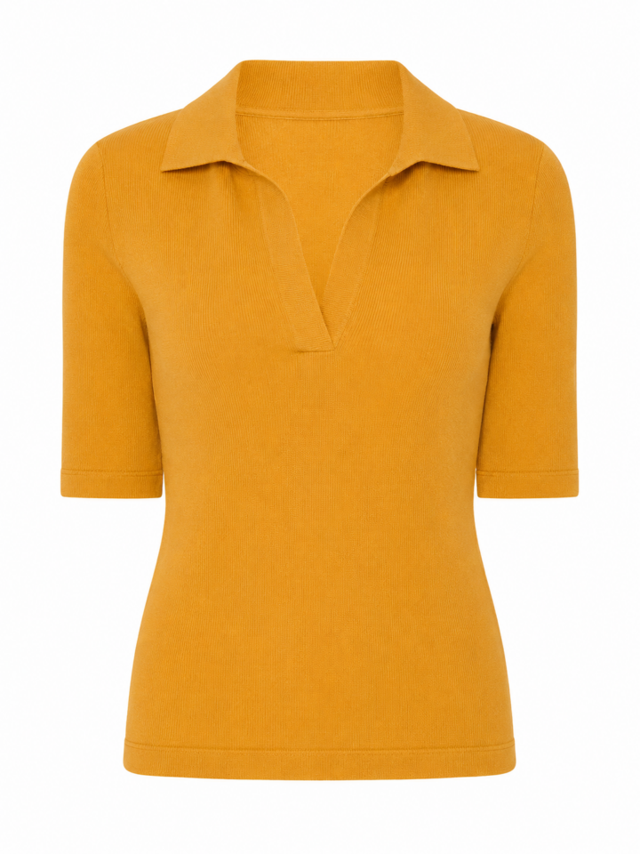 Mustard Yellow Slim Fit Polo Top