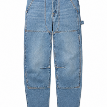 Medium Blue Straight-Leg High-Rise Jeans with Contrast Stitching