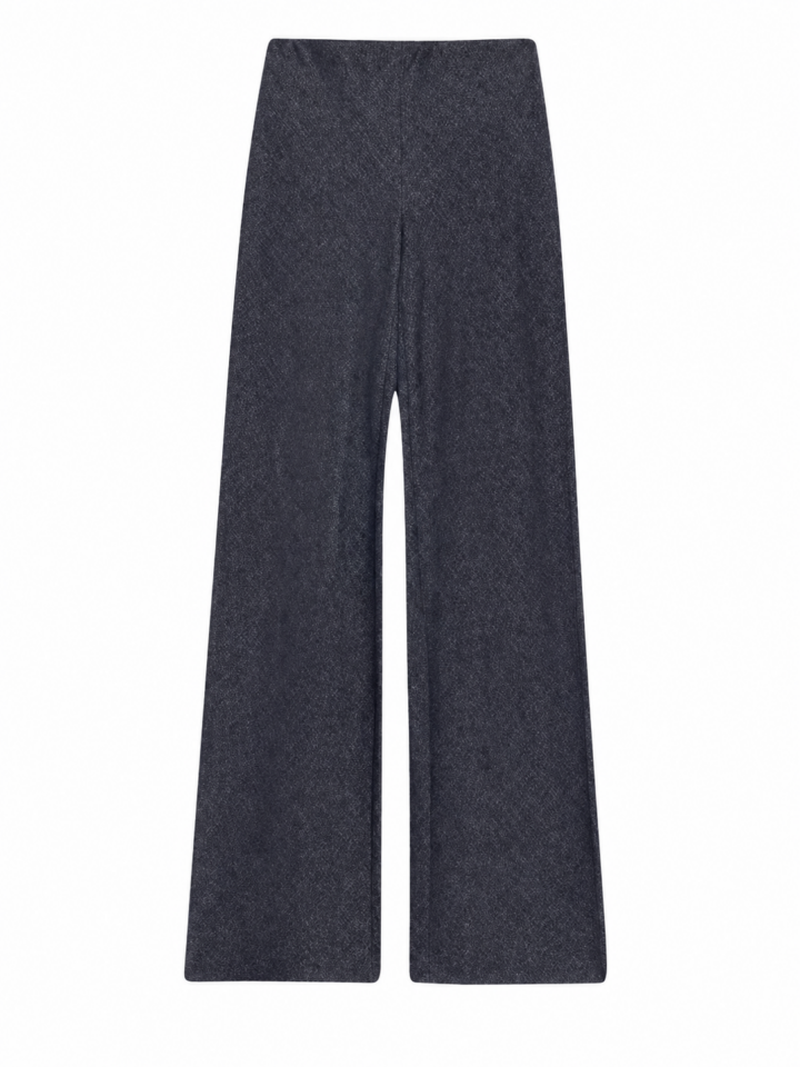 Charcoal Grey High-Waisted Wide-Leg Trousers