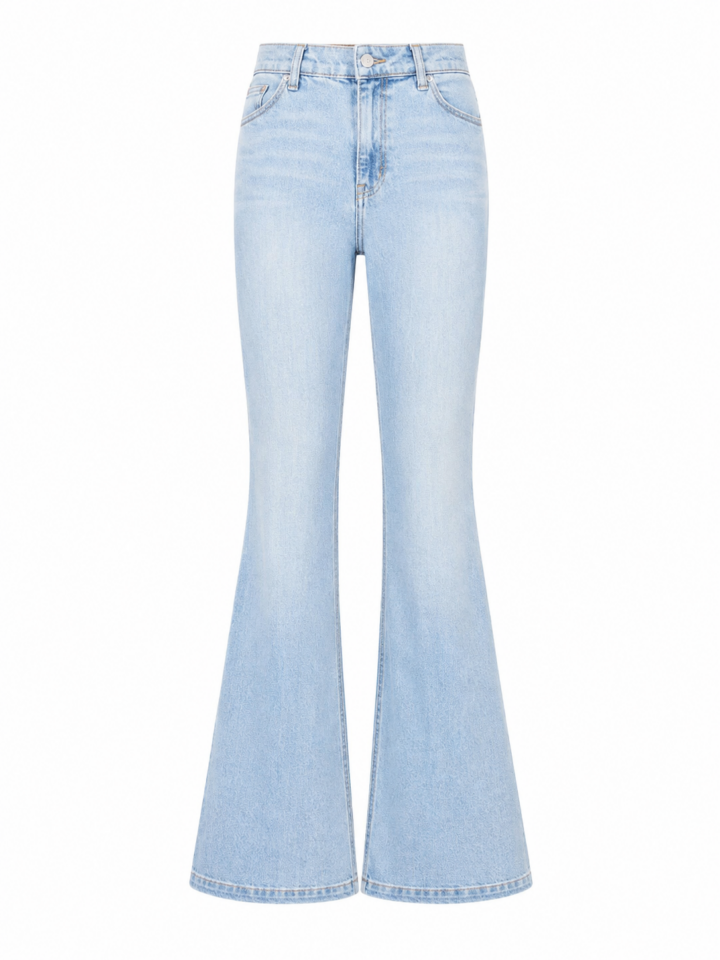 Light Wash Blue High-Rise Flared Denim Jeans
