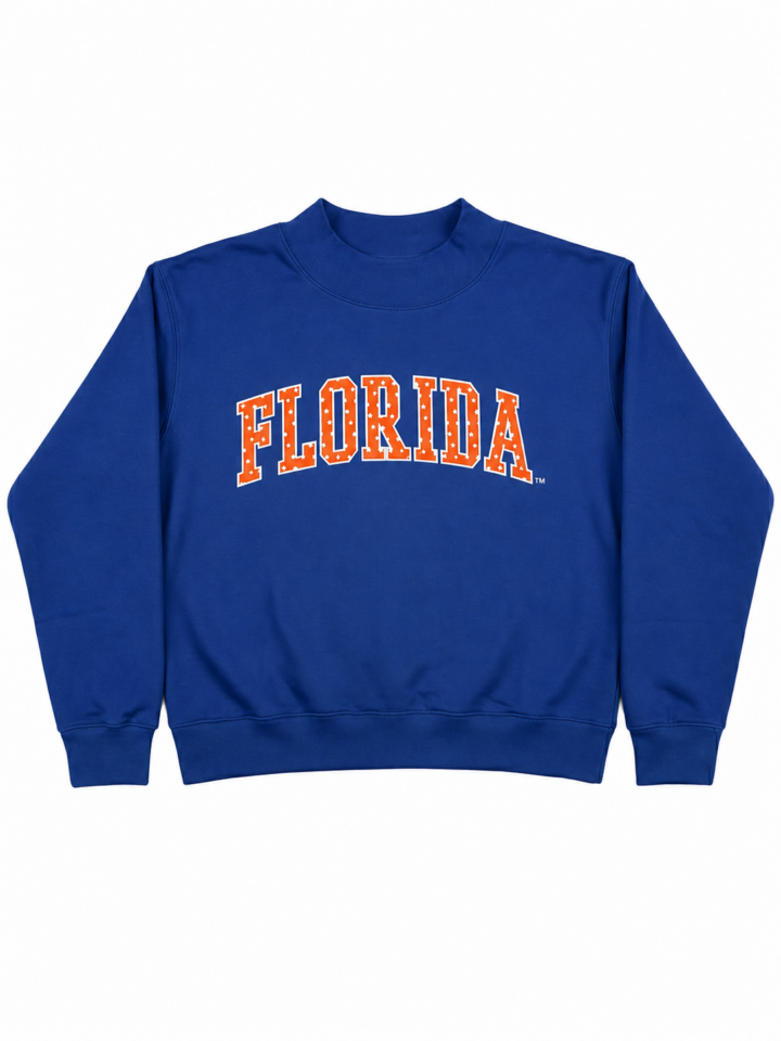 Royal Blue Crewneck Sweatshirt with Florida Text
