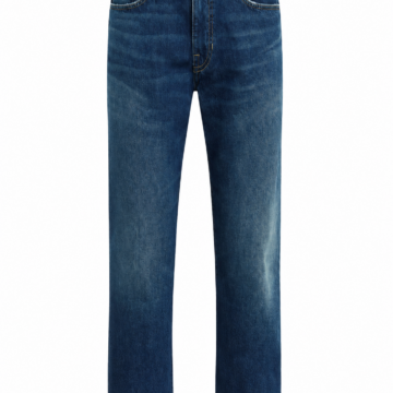 Medium Wash Straight Leg Jeans with Subtle Fade